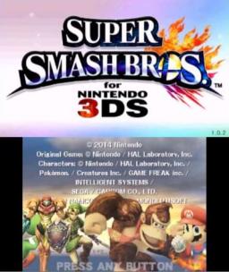 Super Smash Bros. for Nintendo 3DS Title Screen
